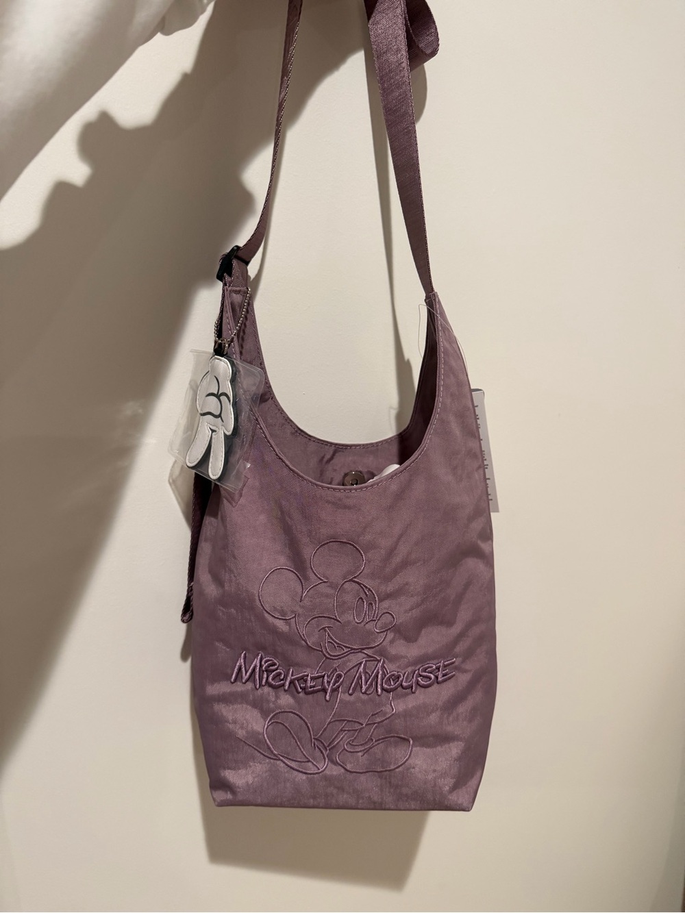 Disney nylon Embroidered Shoulder Bag - Dusty Mauve